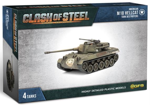 Clash of Steel: M18 Hellcat Tank Destroyers (x4 Plastic) (CSU08)