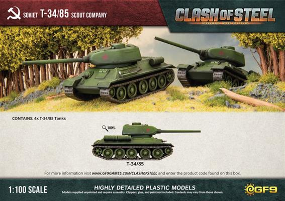 Clash of Steel: T-34/85 Scout Company (x4 Plastic) (CSS05)