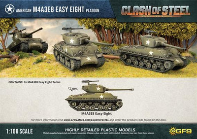 Clash of Steel: M4A3E8 Easy Eight Platoon (x3 Plastic) (CSU04)