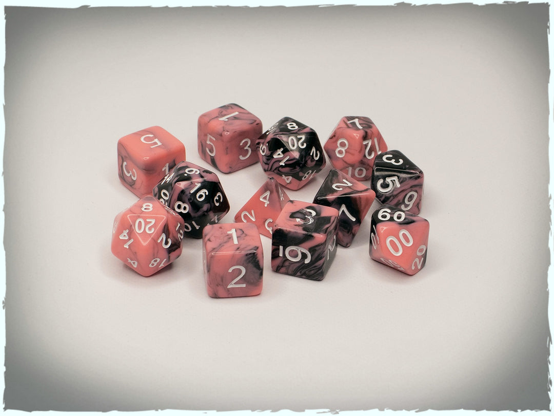 Twisted Flesh polyhedral dice set, 12 pcs (Deep-Cut Studio)