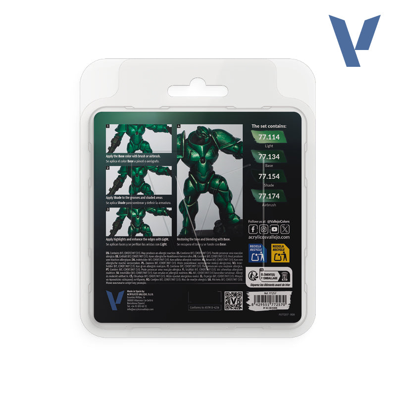 Vallejo True Metallic: Dusken Green Paint Set (77.257)