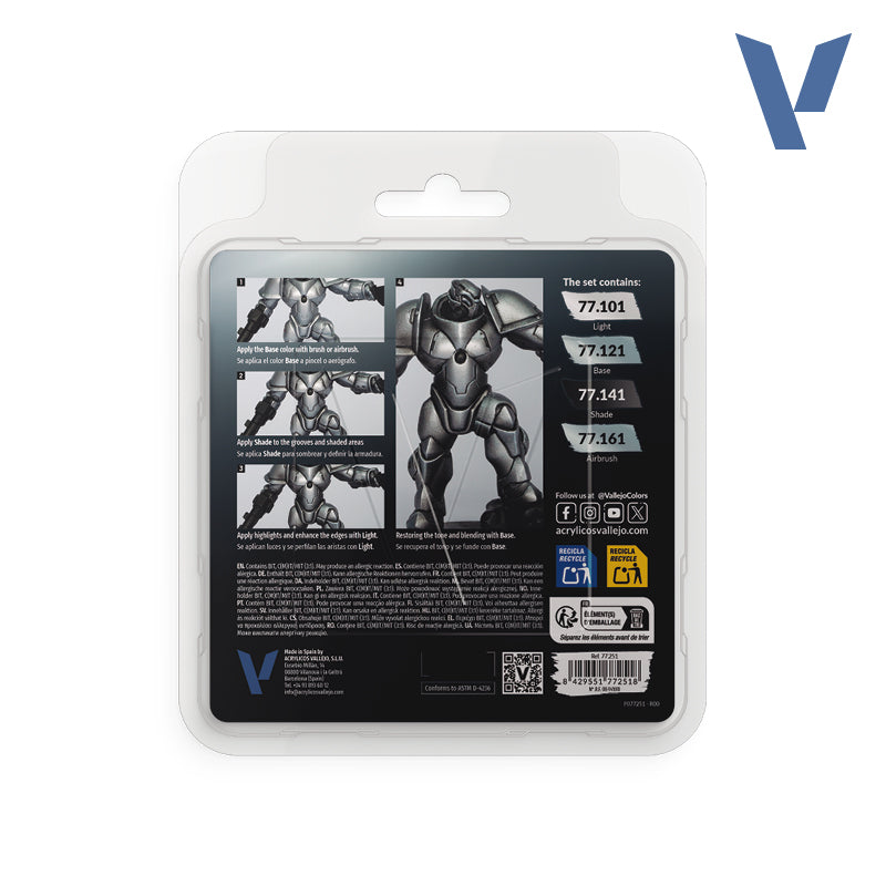 Vallejo True Metallic: Sterling Silver Paint Set (77.251)