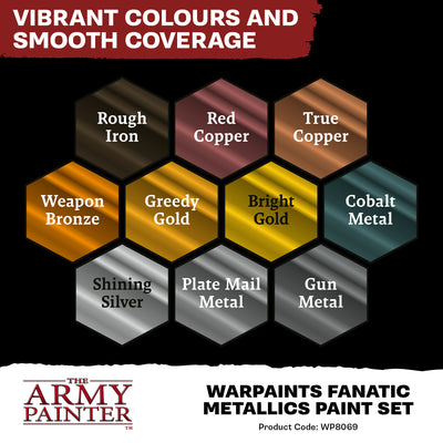 Warpaints Fanatic: Metallics Paint Set (The Army Painter) (WP8069P)