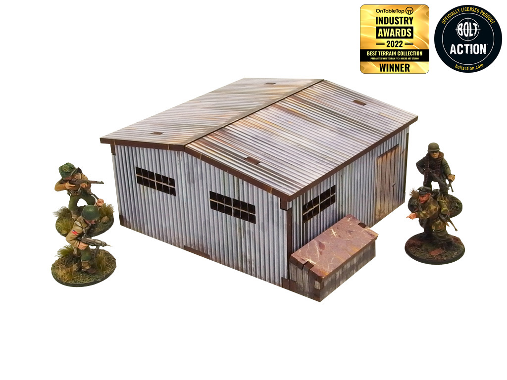 WW2 Normandy Large Tin Shed Prepainted [28mm/1:56]