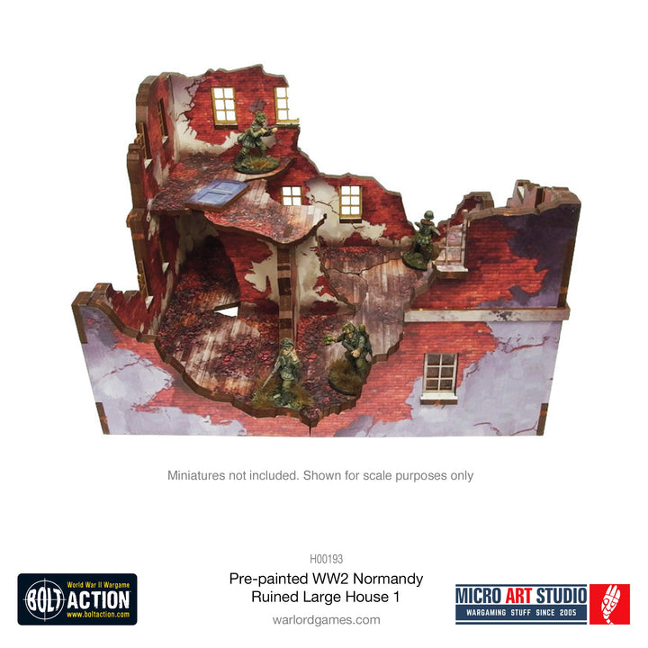 WW2 Normandy Ruined Large House 1 [28mm/1:56] (Micro Art Studio)