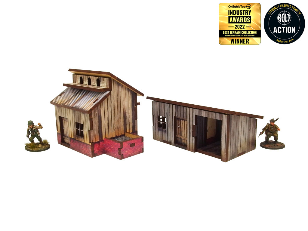 WW2 Normandy Small Sheds w. Dovecote Prepainted [28mm/1:56]