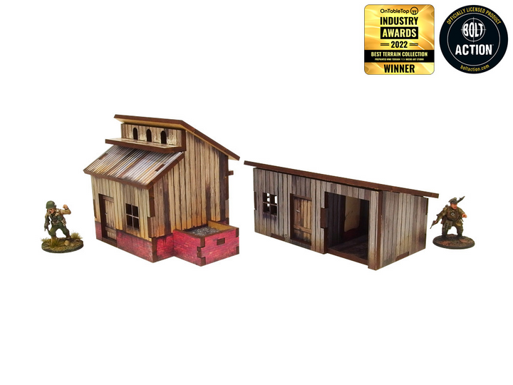 WW2 Normandy Small Sheds w. Dovecote Prepainted [28mm/1:56]