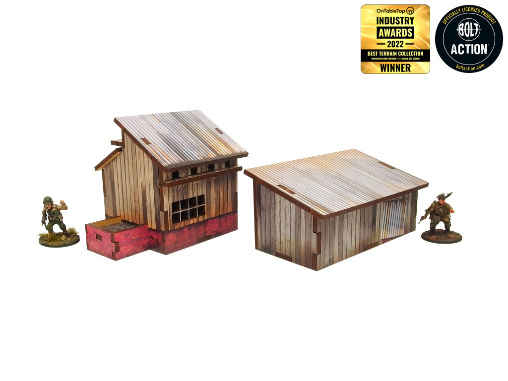 WW2 Normandy Small Sheds w. Dovecote Prepainted [28mm/1:56]