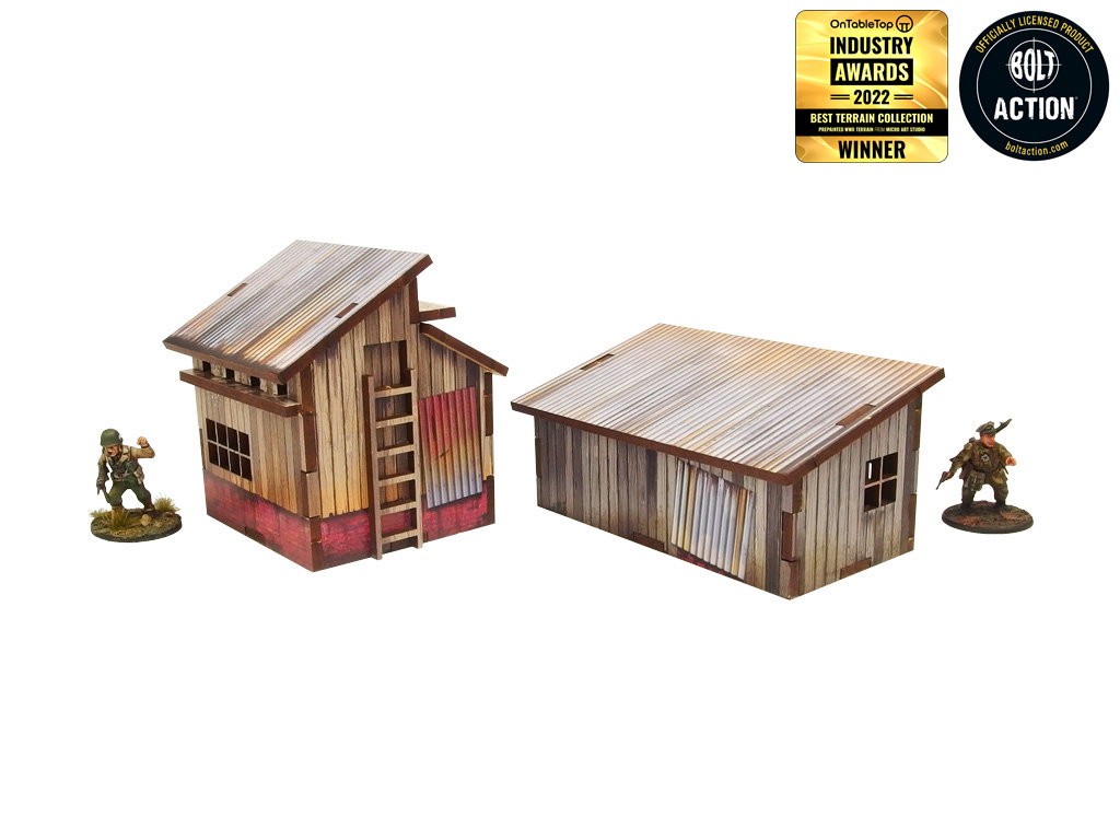 WW2 Normandy Small Sheds w. Dovecote Prepainted [28mm/1:56]