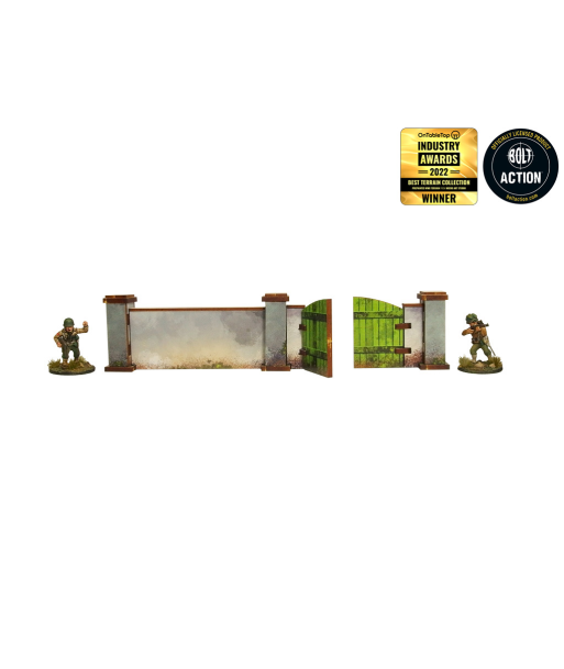 WW2 Normandy Wall w. Gate (high) (28mm) (Micro Art Studio)