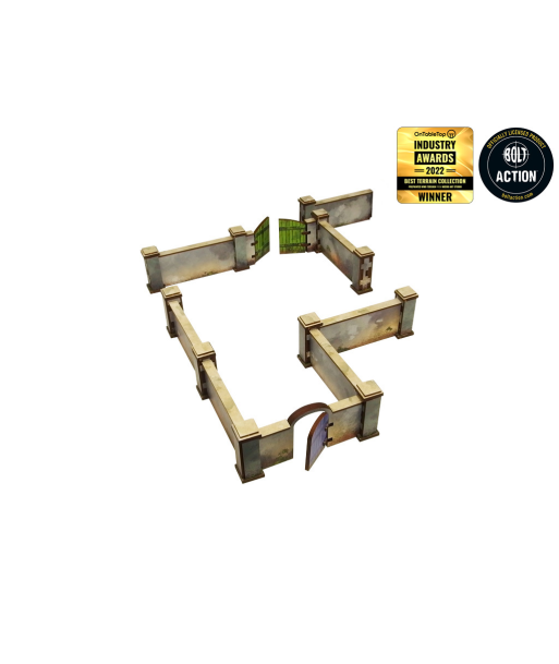 WW2 Normandy Wall w. Gate (high) (28mm) (Micro Art Studio)