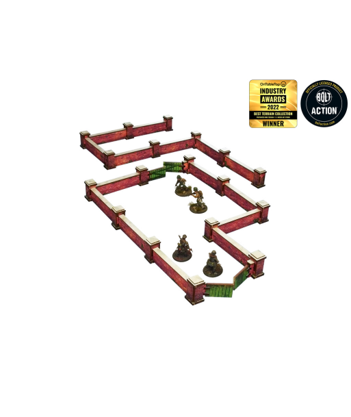 WW2 Normandy Wall w. Gate (low) (28mm) (Micro Art Studio)