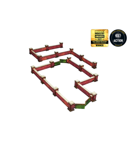WW2 Normandy Wall w. Gate (low) (28mm) (Micro Art Studio)