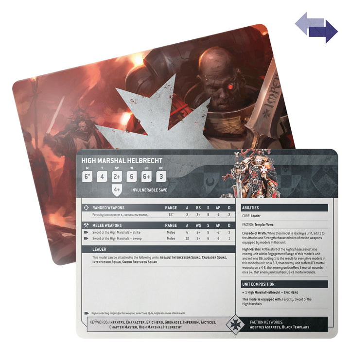 Warhammer 40,000: Black Templars - Datasheet Cards