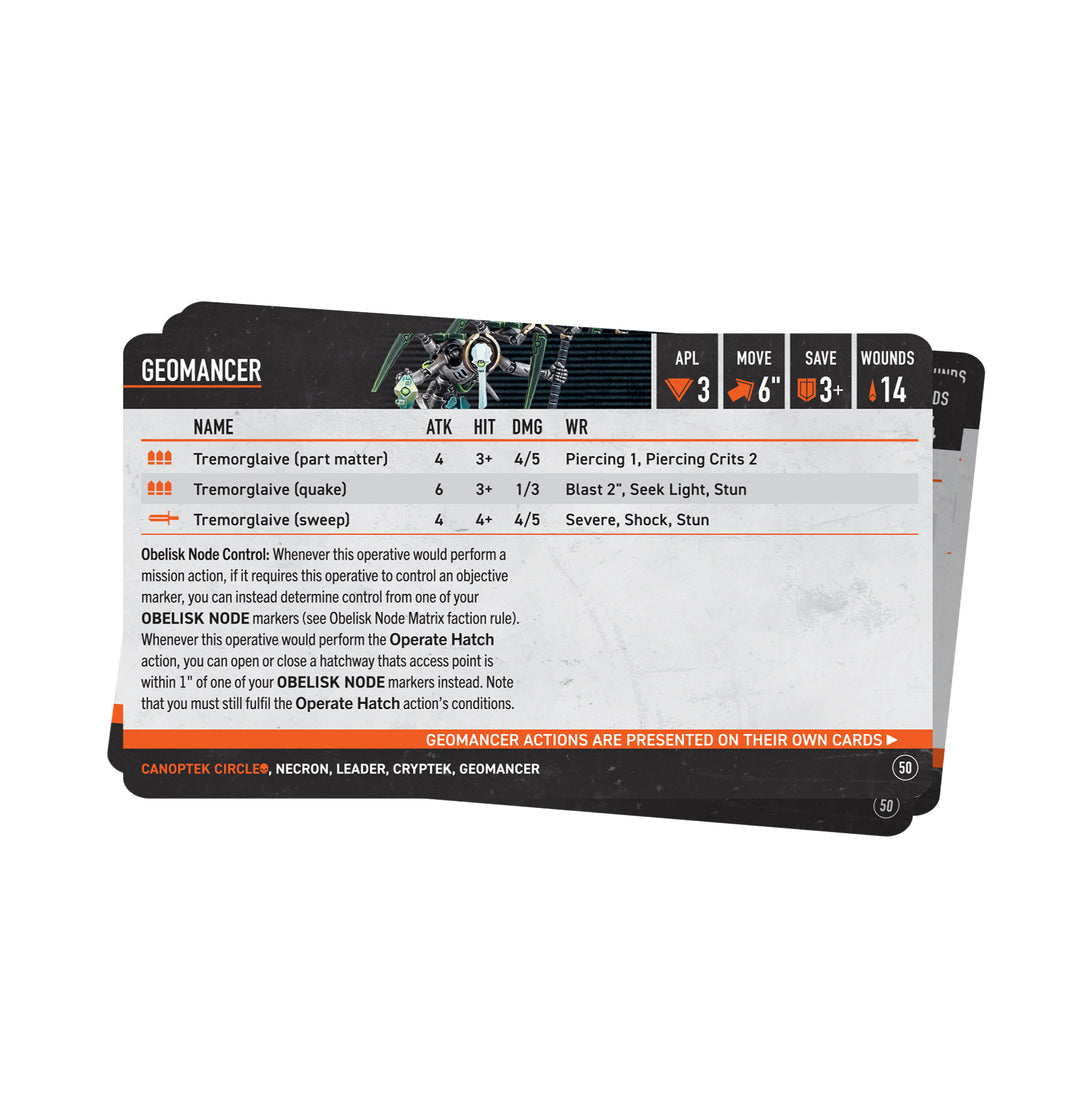 Warhammer 40,000: Kill Team - Canoptek Circle Datacards