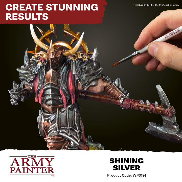Warpaints Fanatic Metallic:  Shining Silver (The Army Painter) (WP3191P) (191)