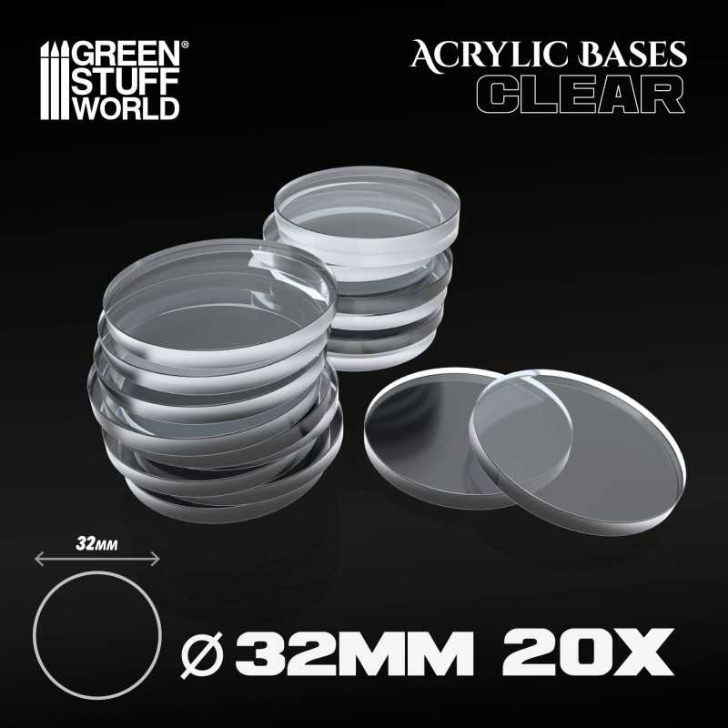 Acrylic Bases - Round 32 mm CLEAR (Green Stuff World)