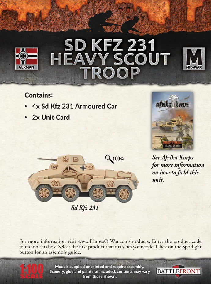 Flames of War: Sd Kfz 231 Heavy Scout Troop (GBX100)