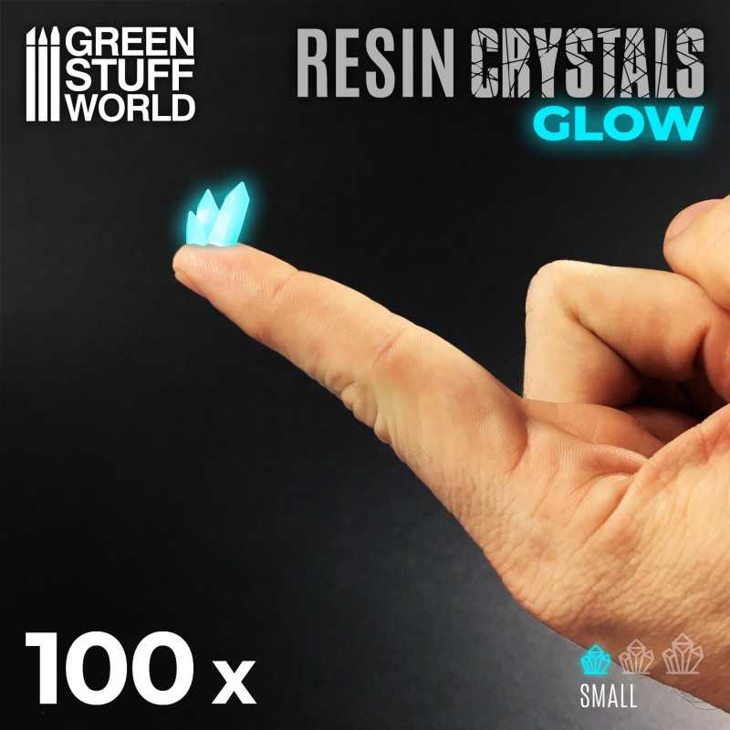 Aqua Turquoise Glow Resin Crystals - Small (Green Stuff World)