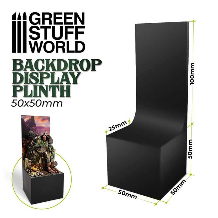 Backdrop Display Plinth 5x5x5cm Black (Green Stuff World)