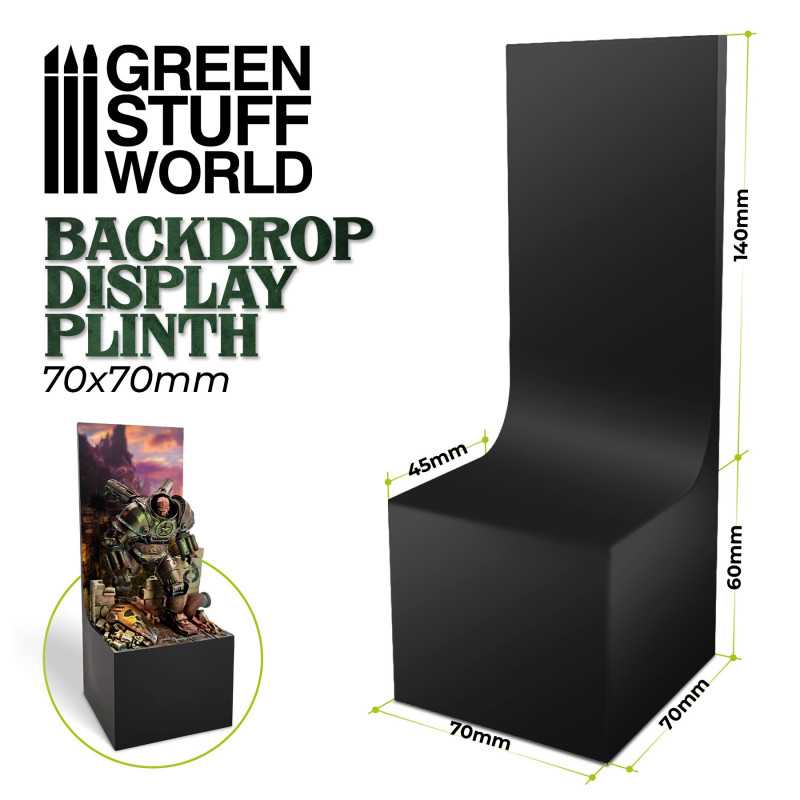 Backdrop Display Plinth 7x7x6cm Black (Green Stuff World)