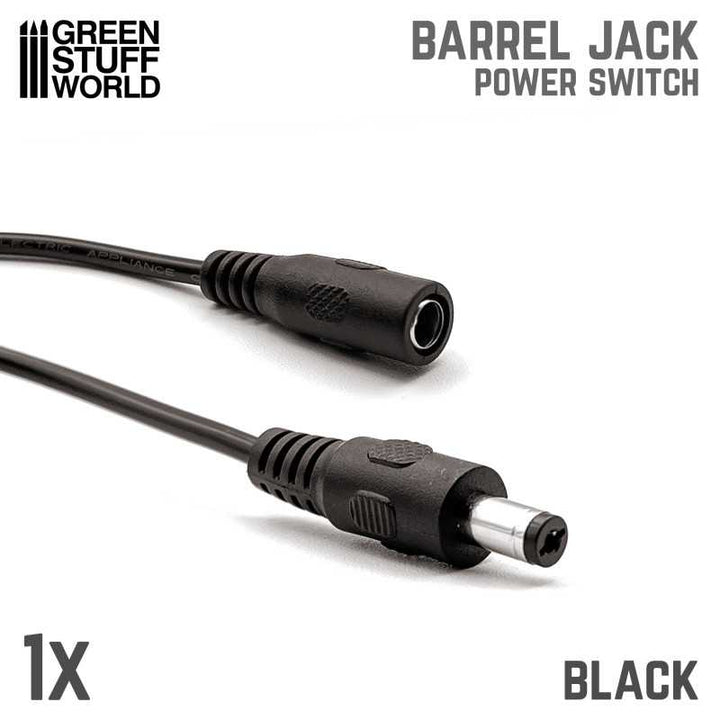 Barrel Jack Power Switch - Black (Green Stuff World)