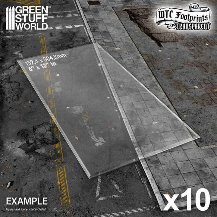 Basic WTC Glasspack Footprints 10x (Green Stuff World)