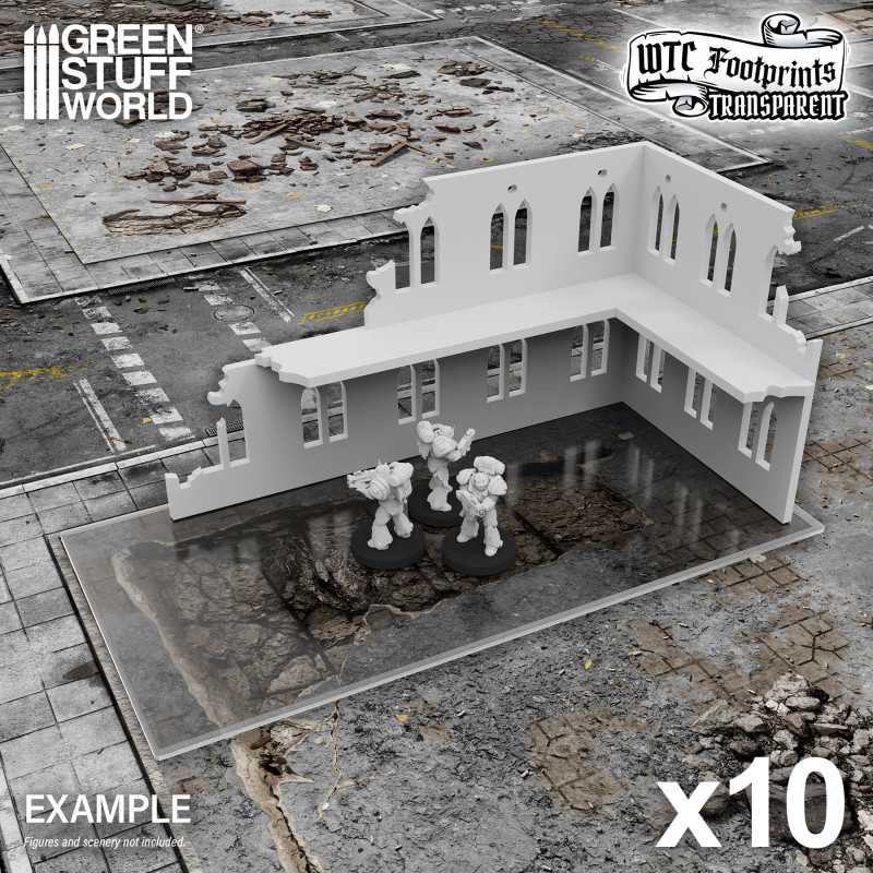 Basic WTC Glasspack Footprints 10x (Green Stuff World)