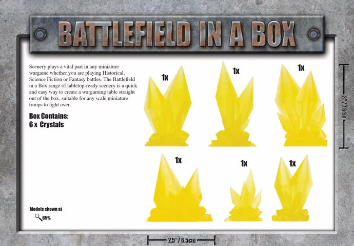 Battlefield in a Box: Features - Citrine Crystals - Yellow (x6) (BB594)