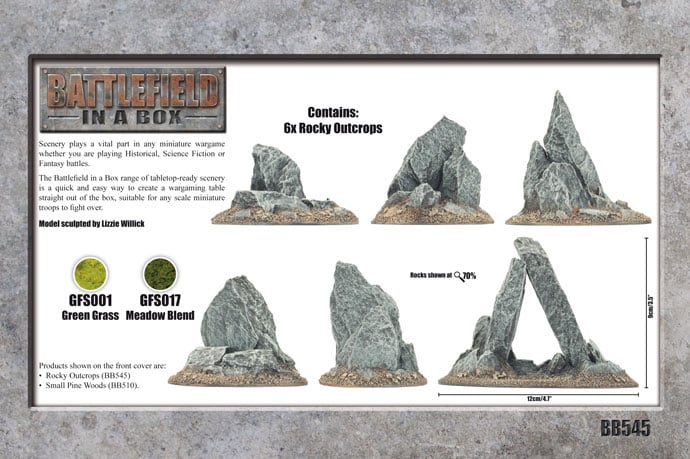 Battlefield in a Box: Essentials - Rock Outcrops (x6) (BB545)