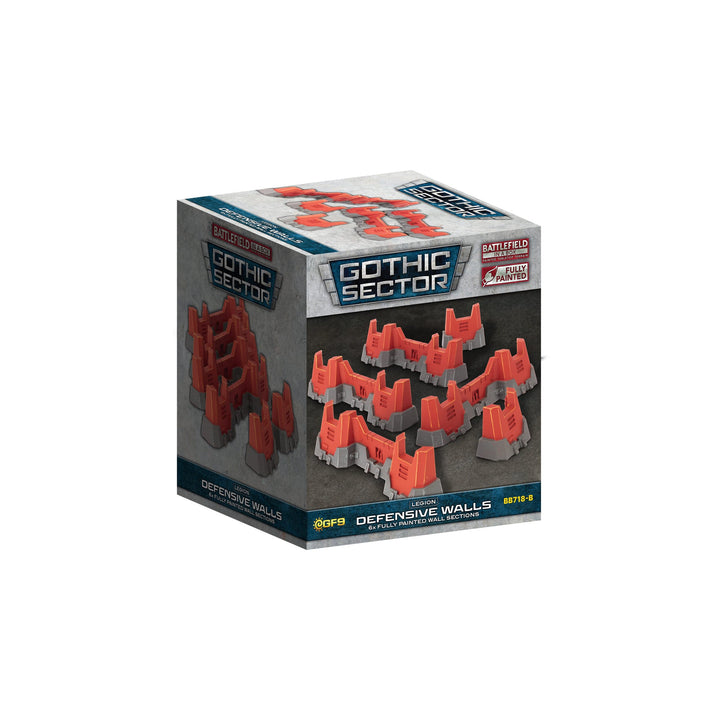 Battlefield in a Box: Gothic Sector - Legion Defensive Walls (Red) (BB718-B)