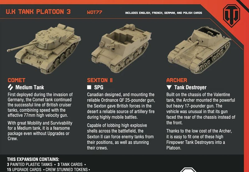World of Tanks: U.K. Tank Platoon (Comet, Sexton II, Archer) (WOT77)