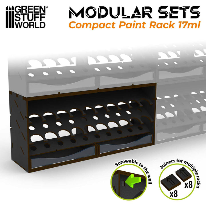 Black Horizontal Paint Organizer 17ml - COMPACT (Green Stuff World)