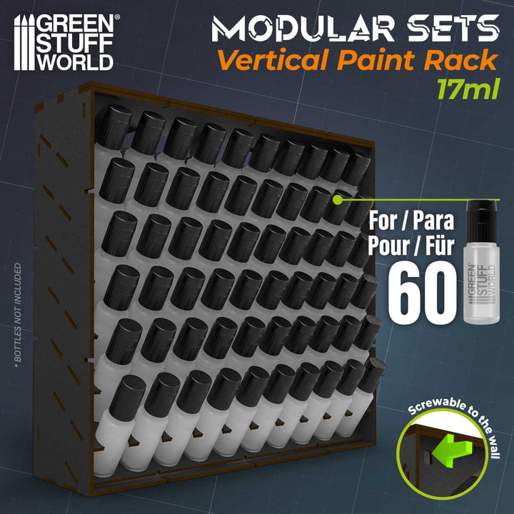 Black Modular Paint Rack - VERTICAL 17ml (Green Stuff World)