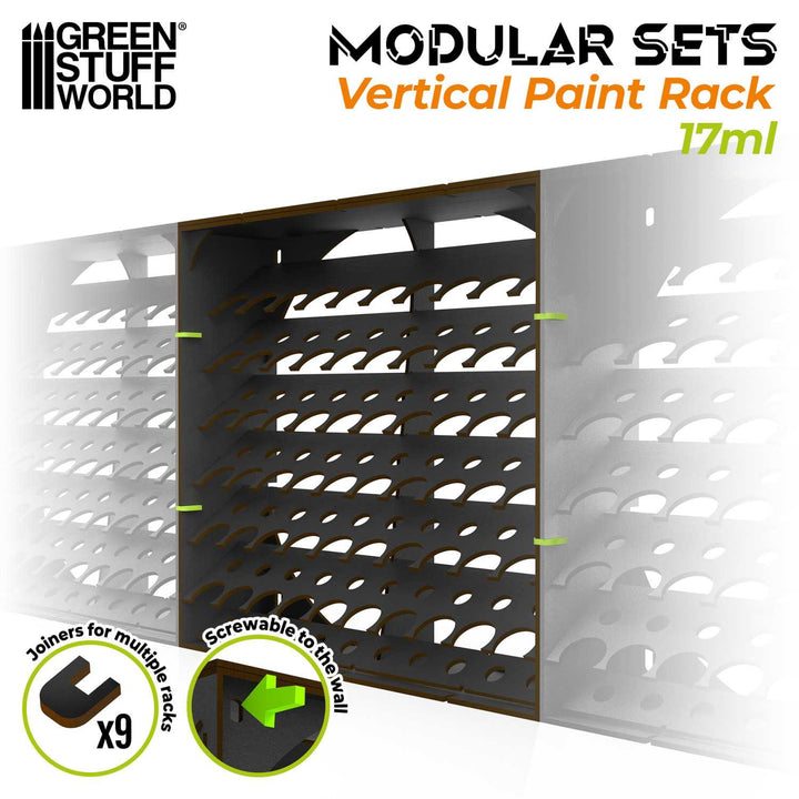 Black Modular Paint Rack - VERTICAL 17ml (Green Stuff World)