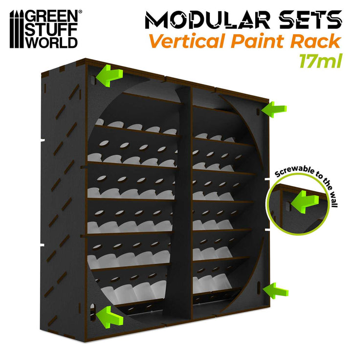 Black Modular Paint Rack - VERTICAL 17ml (Green Stuff World)