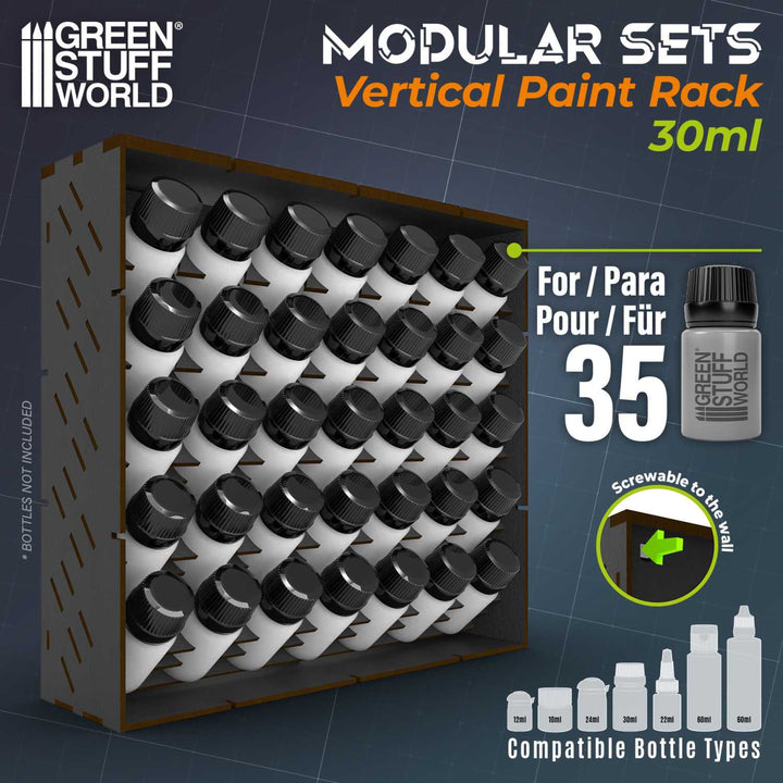 Black Modular Paint Rack - VERTICAL 30ml (Green Stuff World)