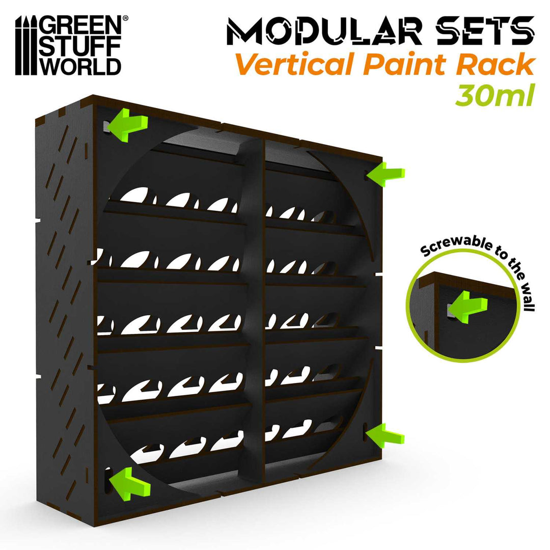 Black Modular Paint Rack - VERTICAL 30ml (Green Stuff World)