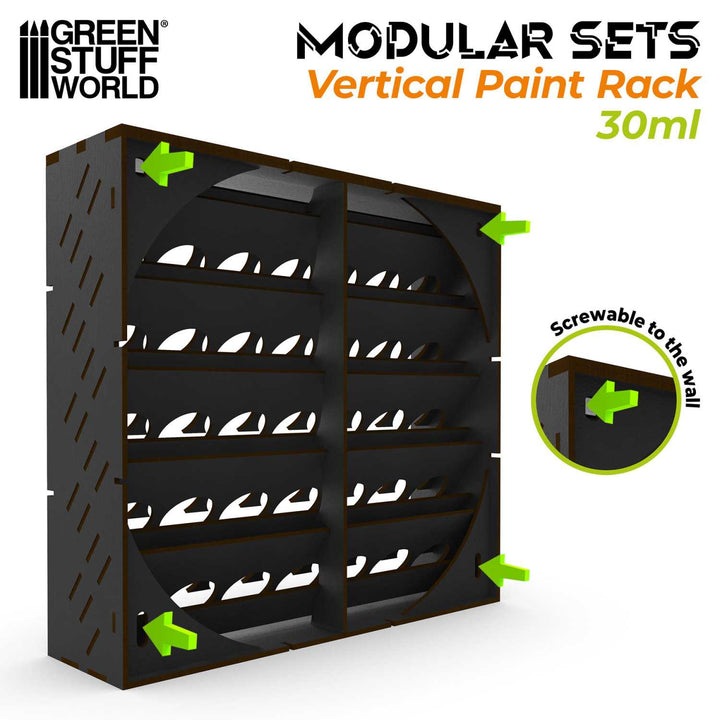 Black Modular Paint Rack - VERTICAL 30ml (Green Stuff World)