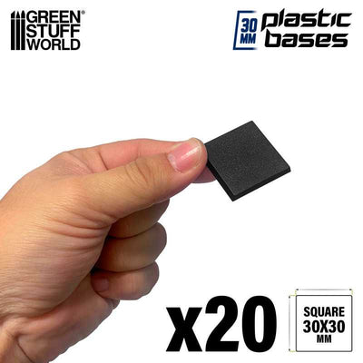 Black Plastic Bases - Square 30 mm (Green Stuff World)