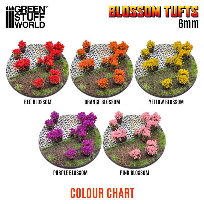 Blossom Tufts - 6mm - Orange Flowers (Green Stuff World)