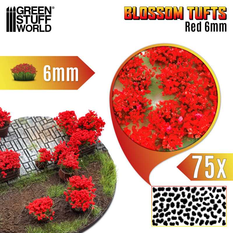 Blossom Tufts - 6mm - Red Flowers (Green Stuff World)