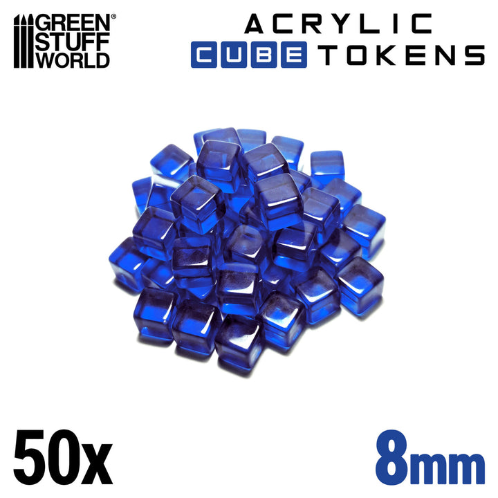 Blue Cube tokens 8mm (Green Stuff World)