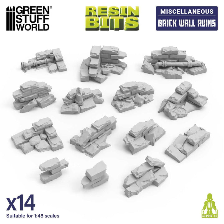Brick wall ruins 1:48 (Green Stuff World)
