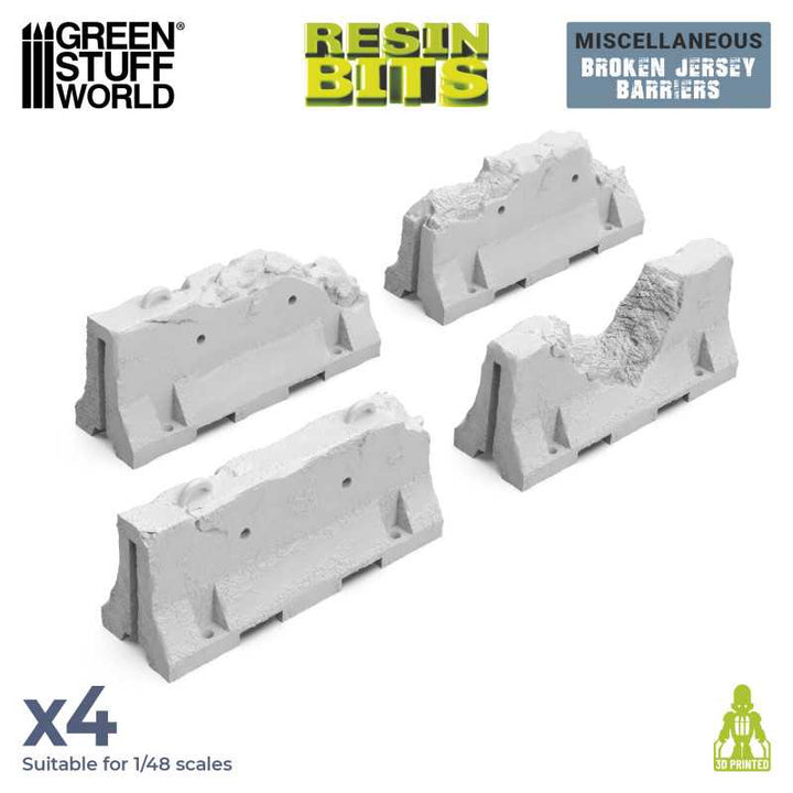 Broken Jersey Barriers (Green Stuff World)