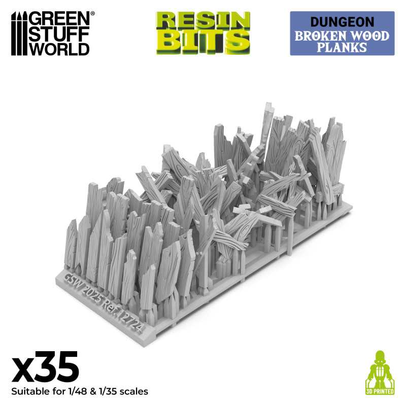 Broken Wood Planks 1:48-1:35 (Green Stuff World)
