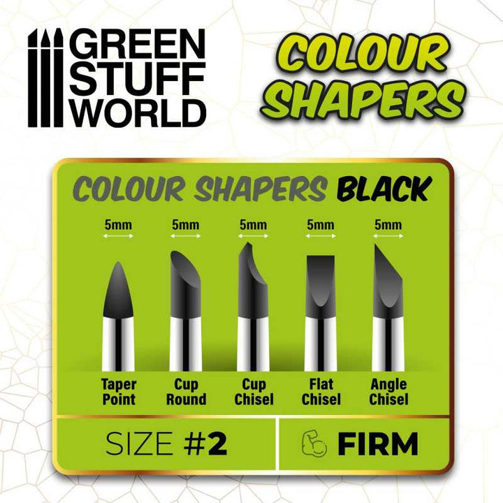 Clay Shapers - Color Shapers SIZE 2 - Black Firm (Green Stuff World)