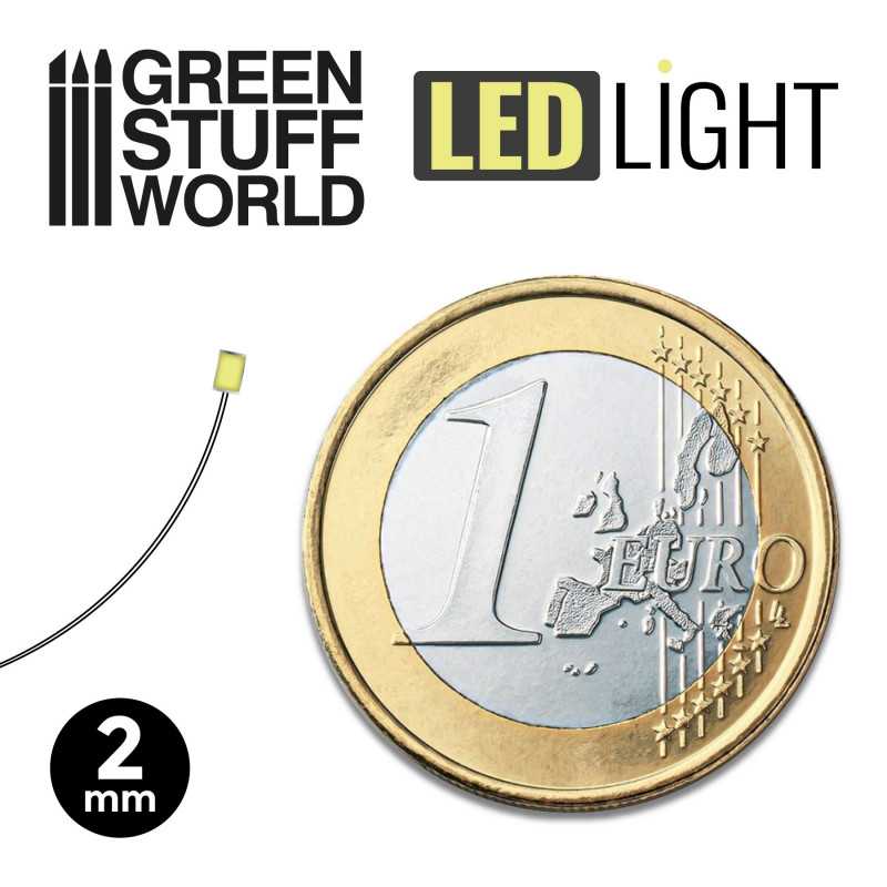 Cool White LED Lights - 2mm (Green Stuff World)