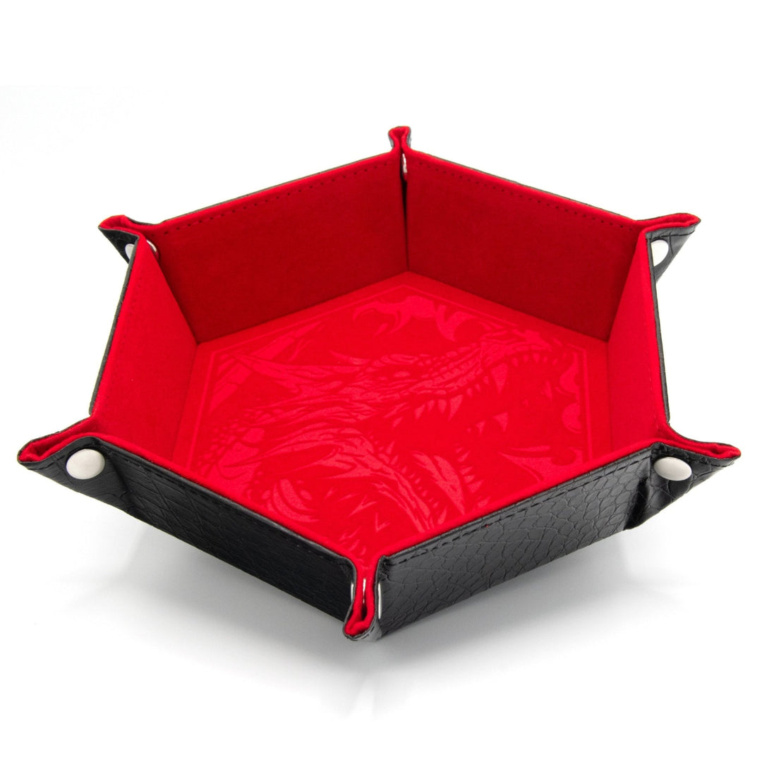 CritStones Foldable Dice Tray - Dragon Skin Edition, Red