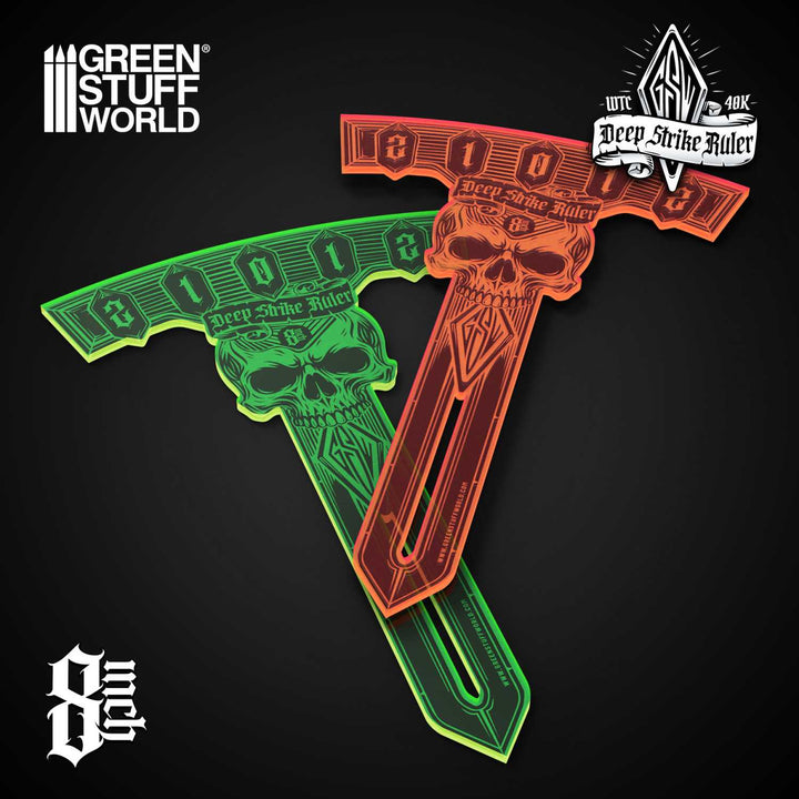 Deep Strike Ruler Template 8" - Fluor Orange (Green Stuff World)